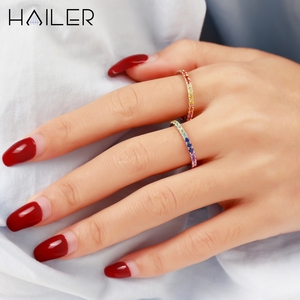 Anillo <span class=keywords><strong>de</strong></span> Eternidad Popular <span class=keywords><strong>de</strong></span> Oro Blanco <span class=keywords><strong>de</strong></span> 14K con Zafiro <span class=keywords><strong>de</strong></span> Laboratorio Arcoíris <span class=keywords><strong>y</strong></span> Diamantes <span class=keywords><strong>Brillantes</strong></span> para Mujer - Product Image 5