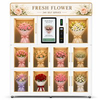 Máquina Expendedora de Flores Frescas Comercial de 10 Puertas, Gabinete Refrigerado Inteligente para Venta de Flores, Kiosco de Autoservicio 24/7