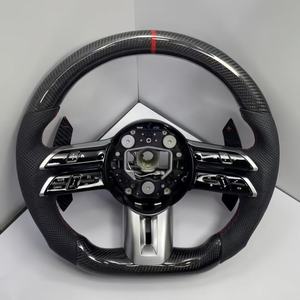 Volant en fibre de carbone de haute qualité avec poignée en cuir, acceptant la personnalisation en une seule pièce, vente directe d'usine pour <span class=keywords><strong>Mercedes</strong></span> Benz - Product Image 1