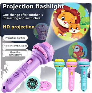 Vendita calda per bambini torcia elettrica giocattolo torcia elettrica con forma di animale proiezione plastica prima di andare a letto giocando giocattolo modello numero luce - Product Image 2