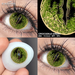 Lentilles de contact colorées vertes effrayantes Eyeshare 14,5 mm, 2 pièces, lentilles cosmétiques pour Halloween et cosplay - Product Image 3