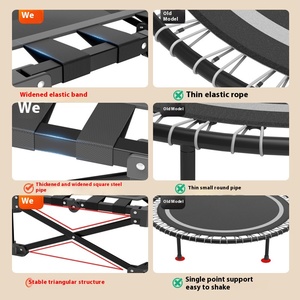 Adjustable Indoor Foldable Bouncing Bed Steel Hexagonal <strong>Trampoline</strong> for Kids Boys Girls 8ft Frame <strong>Without</strong> Protective <strong>Net</strong> - Product Image 4