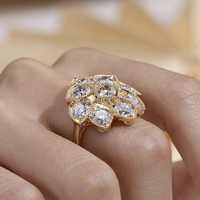 Bague en or 18 carats avec diamant de laboratoire taille ronde Messi Jewelry MSR-2198 pour femme