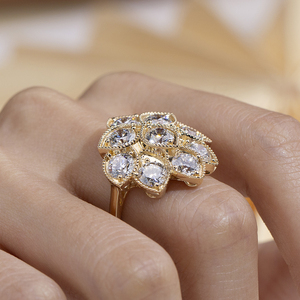Bague en or 18 carats avec diamant de laboratoire taille ronde Messi Jewelry MSR-2198 pour femme - Product Image 4