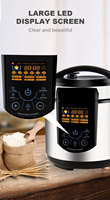 Cuisinière électrique multifonction intelligente universelle 6L 220V 1000W 12-en-1 en acier inoxydable avec contrôle numérique, classe énergétique A+++.