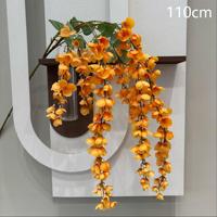 Groothandel Herfstserie Bruin Oranje Enkelstam Zijden Kunstbloem Bloemstuk Accessoires voor Evenementendecoratie