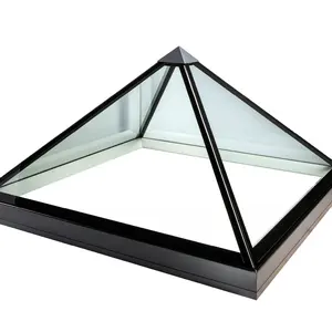 Gaoming jendela atas kaca mengkilap geser membuka piramida Skylight untuk ekstensi atap datar jendela atap piramida