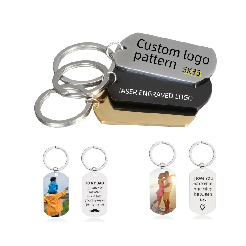 Innovatief Product 2023 Merk Sleutelhouder Roestvrij Staal Blanco Sleutelhanger Souvenir Geschenken Sleutelhanger Ketting Duurzame Stalen Sleutelhanger