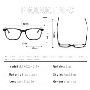 Gafas de acetato rectangulares de lujo a la moda más nueva, gafas Vintage para hombre, gafas para mujer, gafas de diseño para adultos - Product Image 3