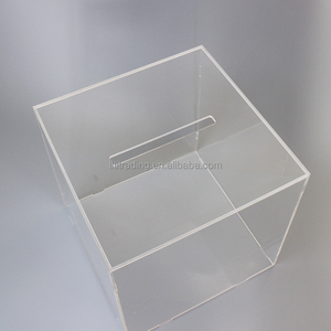 Paquet de boîte à cartes Boîte de rangement pour cartes à collectionner en plexiglas acrylique transparent avec couvercle Boîte à papier carrée pour fentes pour cartes personnalisées - Product Image 3