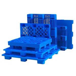 Venta al por mayor de personalización HDPE/Pp peso ligero reciclado barato azul embalaje paleta de plástico con nueve pies