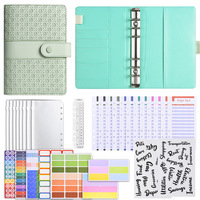 Lot de carnets et planificateurs A6 à anneaux pour budget, avec système d'enveloppes de trésorerie, autocollants et enveloppe PVC à fermeture éclair