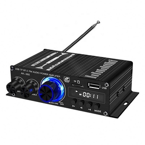 Amplificateur audio pour voiture et maison AK-360 Bluetooth 5.0, amplificateur mini Hi-Fi 2.0 canaux classe AB avec contrôle des basses et des aigus - Product Image 1
