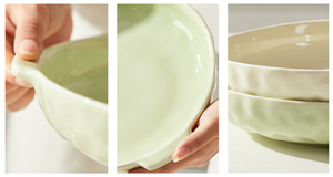 Bandeja de horno de cerámica con doble asa, redonda, de porcelana, para ensalada y pasta, apta para horno, <span class=keywords><strong>vajilla</strong></span> para el hogar y restaurante - Product Image 5