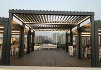 Pergola motorisée à lames orientables en aluminium, pergola extérieure, toit imperméable, pergola de piscine, parois latérales, supports 175 mm, fabricant chinois