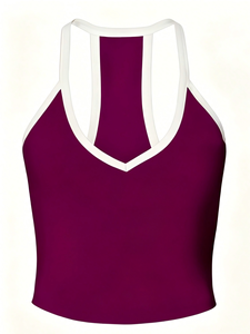 SWEET BABE Camiseta sin mangas con cuello en V de color liso para mujer, estilo deportivo, longitud regular - Product Image 2