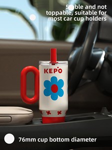Nouvelle Tasse Isotherme KEPO en Acier Inoxydable Grande Capacité, Style Tonton, avec Paille, pour Femme - Product Image 4