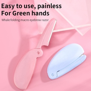 Nouveauté 2025 - Mini rasoir facial pliable en acier inoxydable - Lame arrondie - <span class=keywords><strong>Tondeuse</strong></span> à sourcils portable pour le rasage et le maquillage des femmes - Product Image 6