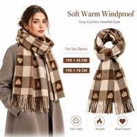 Écharpe d'hiver surdimensionnée à motif de cœur à carreaux pour femmes, châle à franges doux et chaud, accessoire de mode 195x35cm 195x70cm