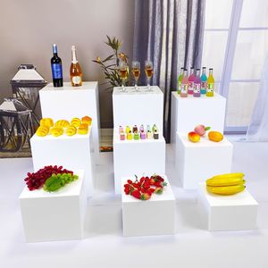 5 Pcs White <strong>Acrylic</strong> Buffet <strong>Riser</strong> <strong>Display</strong> Square Large Lucite <strong>Nesting</strong> <strong>Risers</strong> Table <strong>Riser</strong> <strong>Cube</strong> Food Pedestal Box <strong>Display</strong> - Product Image 2