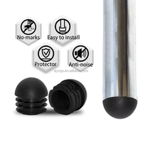 Embouts d'obturation ronds en plastique bombés Embouts de pieds de chaise Inserts de tube Bouchon Cache-poussière 13mm-76mm Noir et blanc