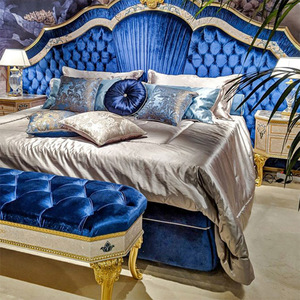 Ensemble de meubles de chambre à coucher classique européen, lit <span class=keywords><strong>king</strong></span>-size, queen-size, double, ensemble de chambre à coucher de luxe pour villa, maison, appartement - Product Image 2
