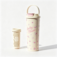 Tasse isotherme en acier inoxydable 304 avec poignée, motif dessin animé, infuseur à thé portable, rétention thermique de 6 à 12 heures
