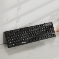 Clavier USB filaire ultra-mince 104 touches arabe, prêt à l'emploi, en plastique, vente en gros usine 2025 pour bureau et ordinateur de bureau