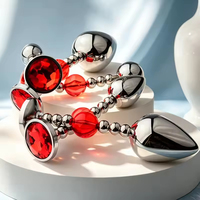 Plug anal en alliage d'aluminium avec base en gemme rouge, stimulateur de prostate, jouet sexuel pour couple adulte