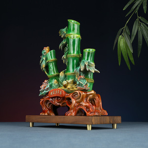 Adorno de Bambú de Latón Copper World, Simbología Feng Shui de Riqueza Crescente, Decoración de Mesa para Sala de Estar, Regalo - Product Image 3