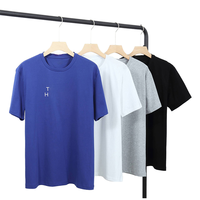 T-shirt tricoté à manches courtes pour homme TIANCHEN, 100 % coton respirant, brodé, col rond, coupe classique, marque de luxe, idéal pour l'été