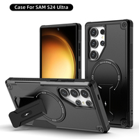 Coque de téléphone robuste et résistante aux chocs pour Samsung Galaxy S24 Ultra avec béquille et fonction de charge