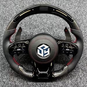 Volant en cuir semi-perforé personnalisé en fibre de carbone pour Mercedes Benz W204 W205 W166 W212 W220 W221 W222 C117 C43 C63 AMG - Product Image 1