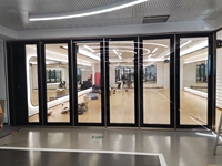 Panneau de cloison en verre coulissant, pliable, insonorisé, ignifuge, moderne, rétractable, avec cadre en aluminium, épaisseur 85 mm