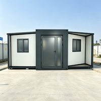 Bâtiment Conteneur Pliable à Double Aile Extensible, Maison Préfabriquée Moderne pour Site de Complexes Hôteliers, Bureau, Ferme, Garde-bouillon