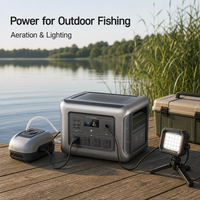 Station d'alimentation portable LiFePO4 1920Wh 2500W + panneau solaire pliable 200W, kit générateur solaire pour le camping, la pêche et les situations d'urgence à domicile
