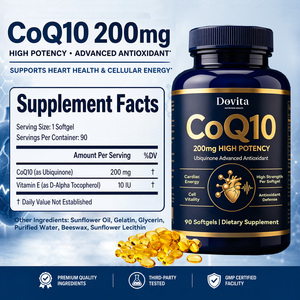 Cápsulas blandas de CoQ10 de marca privada, 200 mg, 90 unidades, suplemento dietético antioxidante de alta potencia para adultos, apoyo inmunológico, vegano, sin gluten - Product Image 2