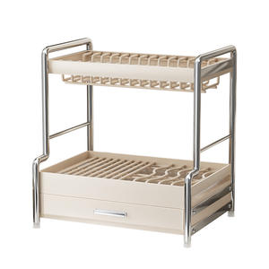 Égouttoir à vaisselle en acier inoxydable Najie, taille L, style tiroir, séchage rapide, support de rangement de cuisine avec plateau, forme carrée - Product Image 2