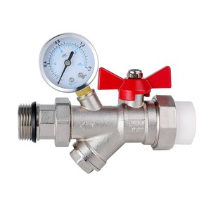 Juego de válvulas HVAC con válvula de bola de 1/2 pulgada con manómetro para sistema de agua - Product Image 5