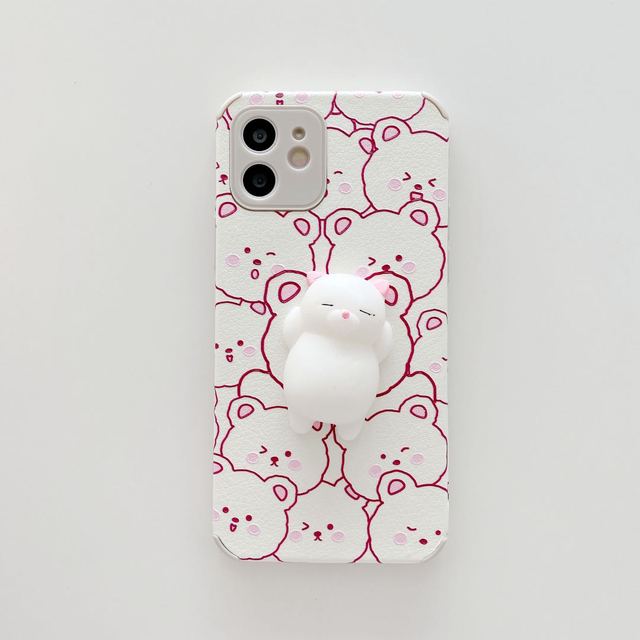 Customized Cartoon Luxury TPU Shockproof Protector Mobile Phone Case with Glitter Decoration for 11/12/13/14/15/16 Pro Max