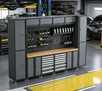 Armoire à outils modulaire industrielle en acier laminé à froid, capacité de charge de 1000 kg, pour le stockage et les ateliers de réparation/garages, supportant les outils