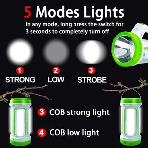 Lanterne de camping à LED à énergie solaire, lumière portable rechargeable avec éclairage latéral pour une utilisation en cas d'urgence en extérieur - Product Image 3
