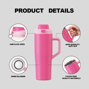Vaso Térmico de Acero Inoxidable de 40oz con Asa, Aislamiento al Vacío, para Coche, con Doble Popote, Portátil, Antifugas, Mantiene la Temperatura 12-<span class=keywords><strong>24</strong></span> <span class=keywords><strong>Horas</strong></span> - Product Image 5