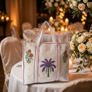 Sac fourre-tout en coton écologique et élégant avec fermeture éclair sécurisée, sac à main pour femme pour le shopping, les voyages, la plage et les courses - Product Image 2