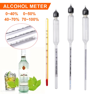 Ensemble de 3 hydromètres pour alcool, 0-100 %, testeur de spiritueux distillés, outil de mesure de la gravité avec étui et tableau de conversion pour le vin et la bière - Product Image 5