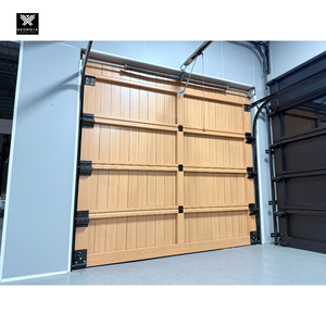 <span class=keywords><strong>Porte</strong></span> de <span class=keywords><strong>garage</strong></span> sectionnelle en aluminium intégrée au mur, moderne, à grain de bois clair, à rainures verticales, sans joint - Product Image 4