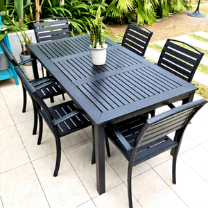 Vente <span class=keywords><strong>en</strong></span> gros d'usine, vente chaude, meubles d'<span class=keywords><strong>extérieur</strong></span> personnalisés, chaises de jardin <span class=keywords><strong>en</strong></span> plastique imitation <span class=keywords><strong>bois</strong></span>, tables et chaises <span class=keywords><strong>en</strong></span> alliage d'aluminium - Product Image 1