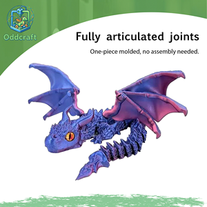 Oddcraft - Modelo de Dragón Articulado Personalizado Impreso en 3D, Demonio Wyvern de Cuernos Dobles, Alas Flexibles, Escala 1/12, Preventa, OEM, ODM - Product Image 1