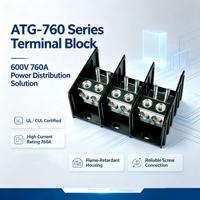 Bloc de distribution de puissance de type américain série ATG-760, 600V 760A, conforme aux normes UL/CUL, CQC, RoHS pour panneau de commande industriel