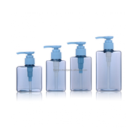 Bouteille de shampooing cylindrique en plastique PET blanc translucide avec bouchon doseur gradué, ouverture facile, logo personnalisé, capacité 200 ml/500 ml
